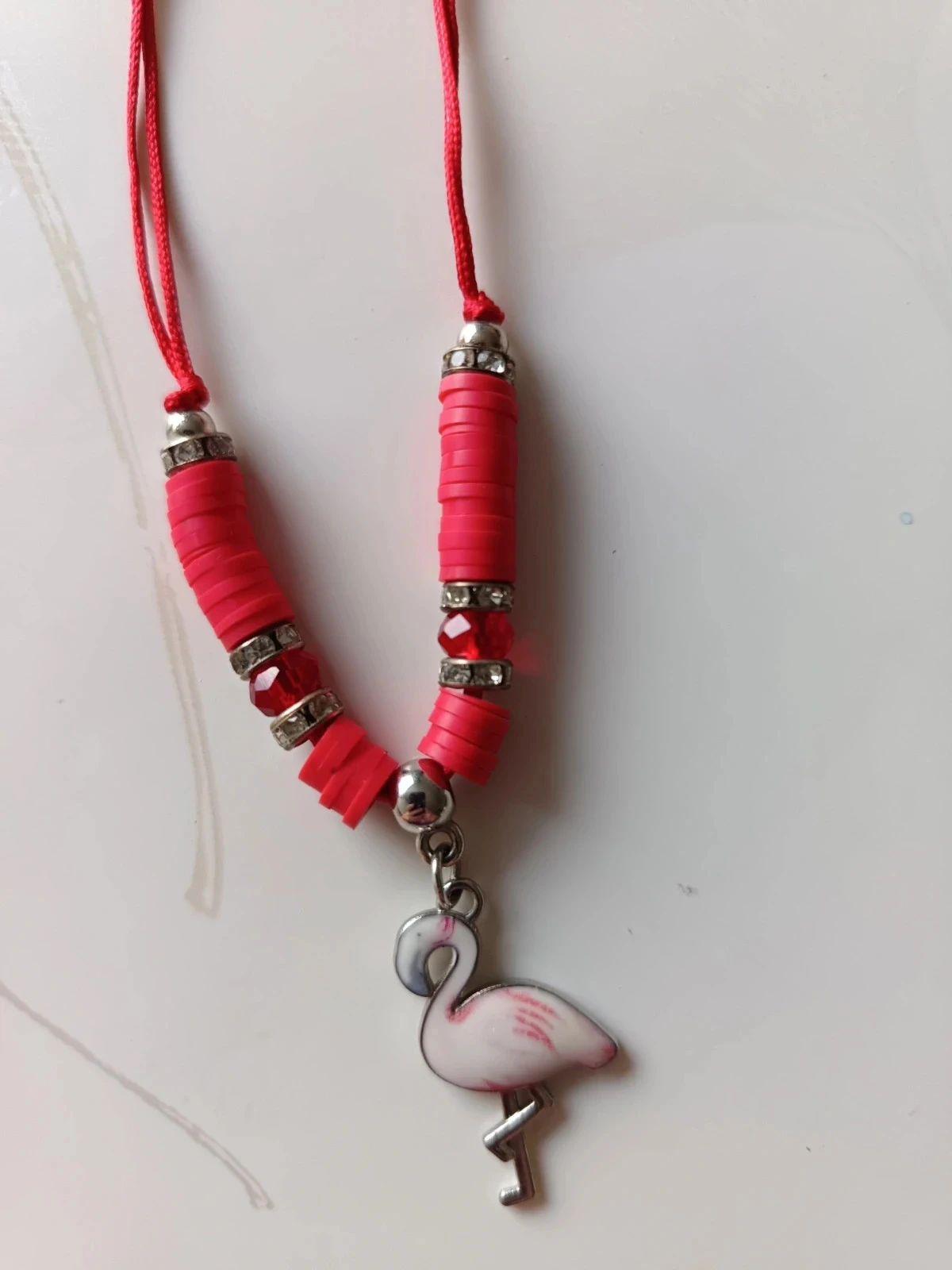 Collier fantaisie flamant rose